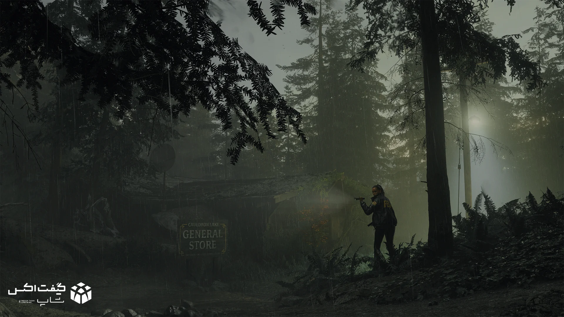 محیط ترسناک و بارانی Alan Wake 2 – جنگل تاریک