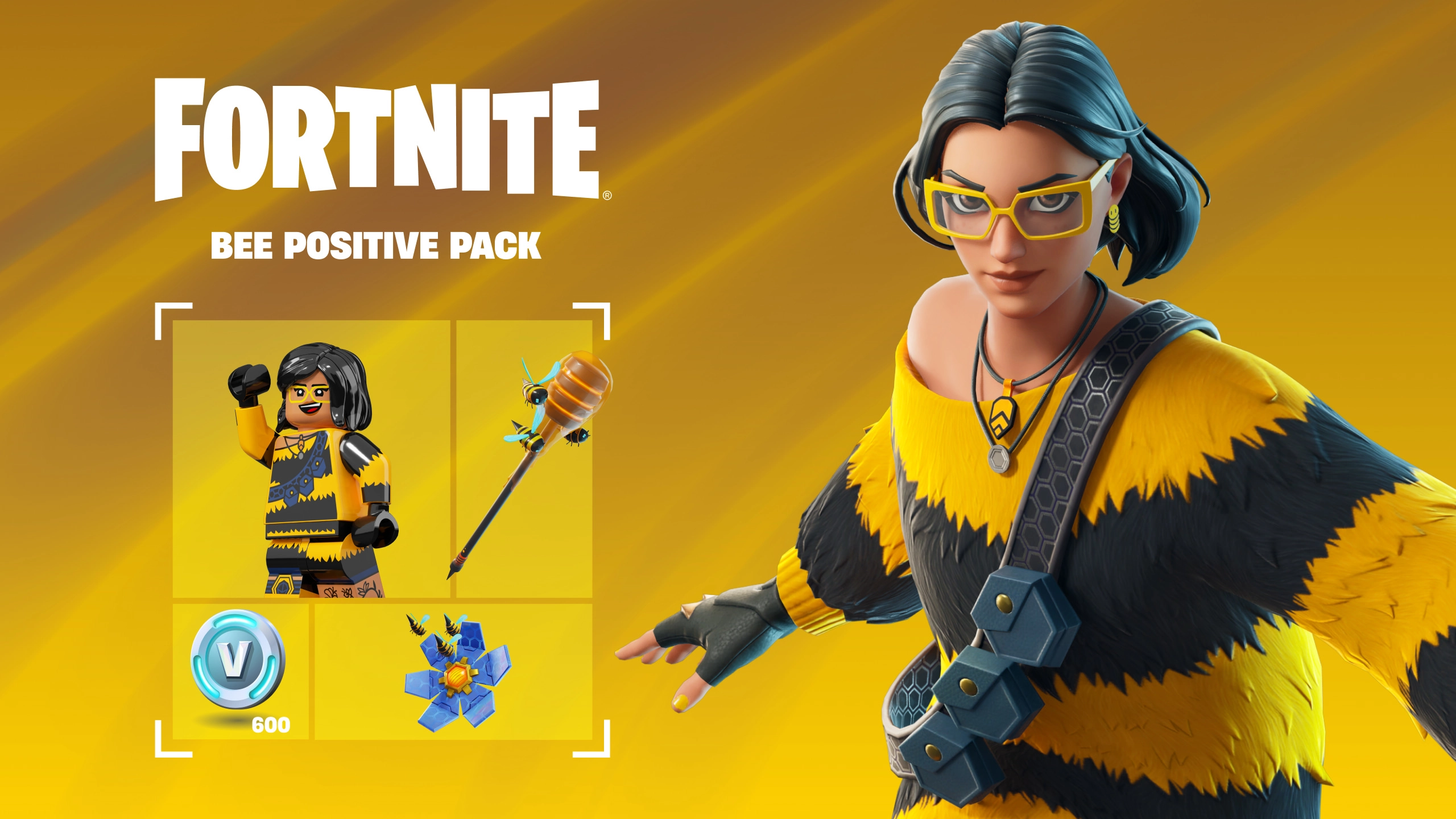 محتویات استارتر پک فورتنایت Fortnite Bee Positive Starter Pack