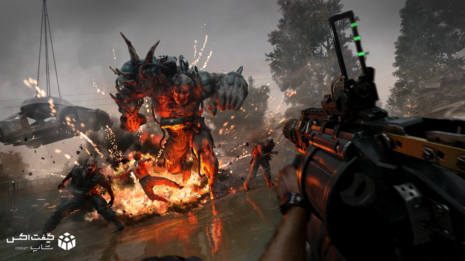 گیم پلی بازی  Dying Light: The Beast برای ایکس باکس - مبارزه با باس فایت با نارنجک انداز