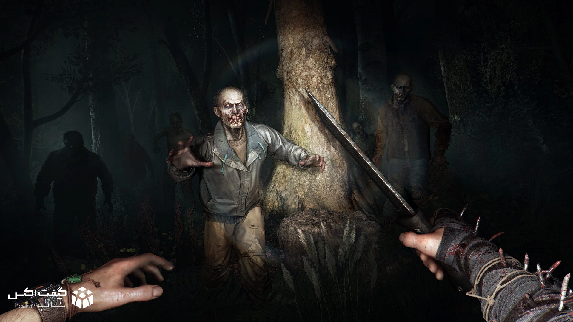 گیم پلی ترسناک بازی  Dying Light: The Beast - زامبی ها در جنگل تاریک