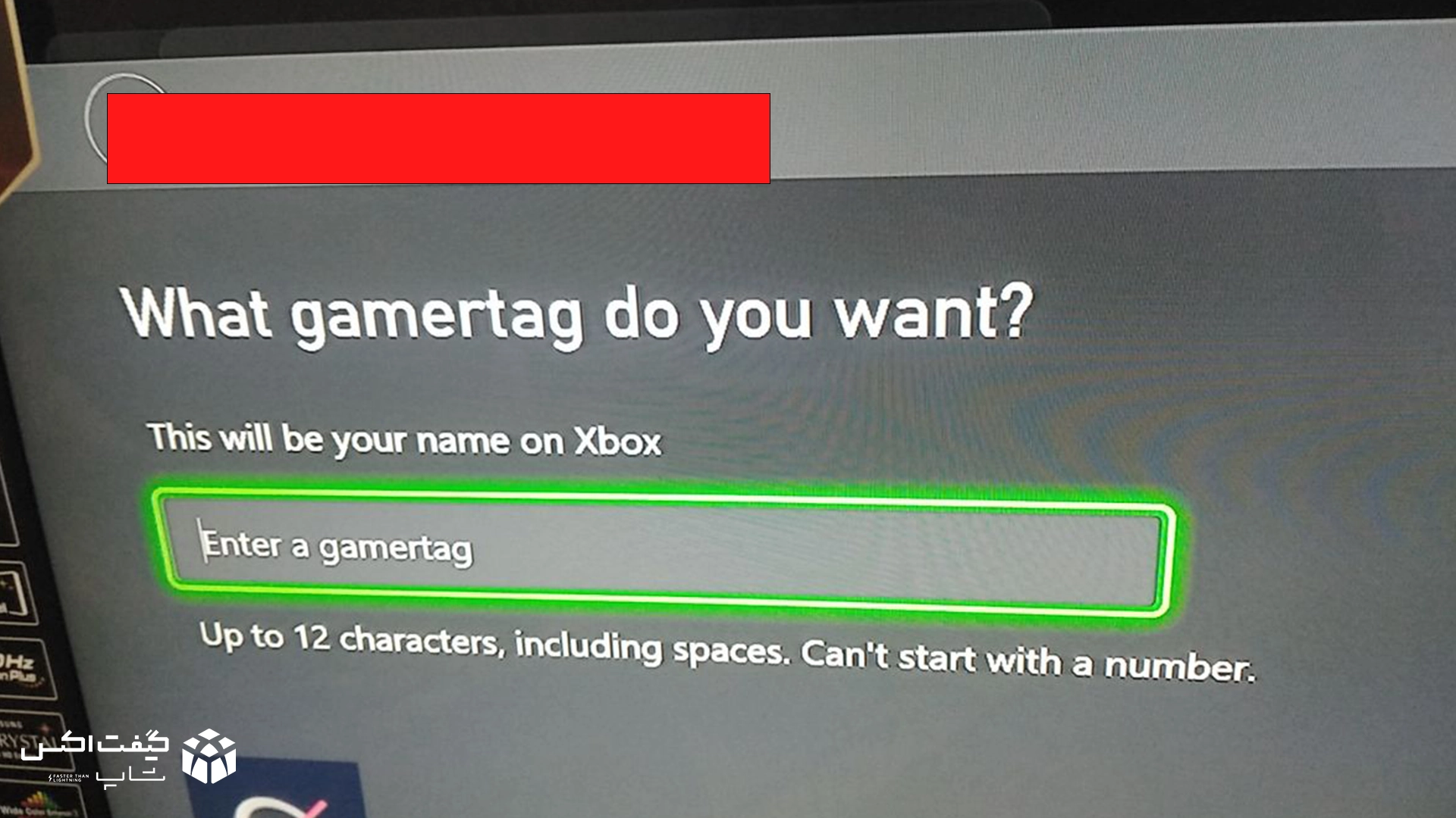 صفحه انتخاب GamerTag در کنسول Xbox برای اکانتهای جدید گیم پس