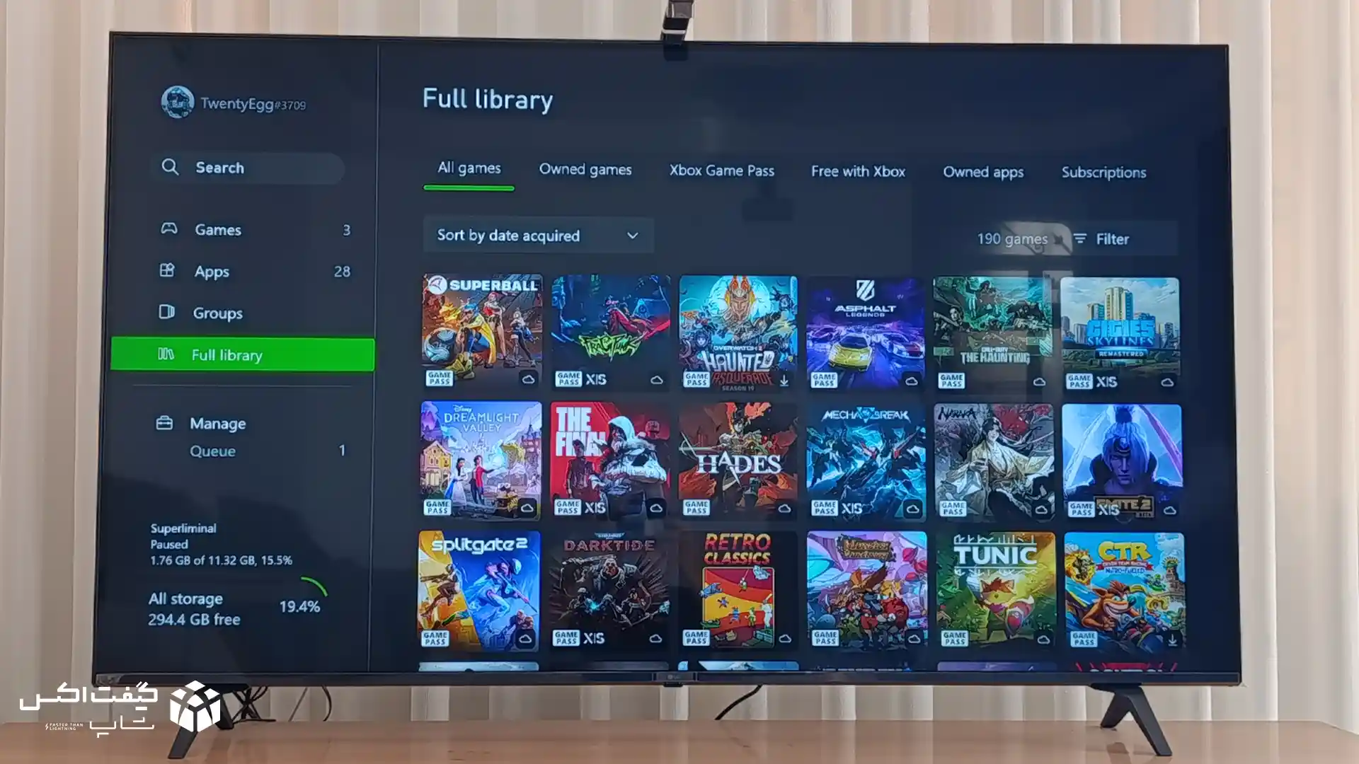 صفحه Full Library در Xbox برای دسترسی به بازیهای Xbox Game Pass و Owned Games